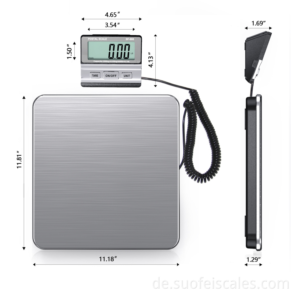 SF-888 Edelstahl Commercial Digital Postal Scale 100 kg